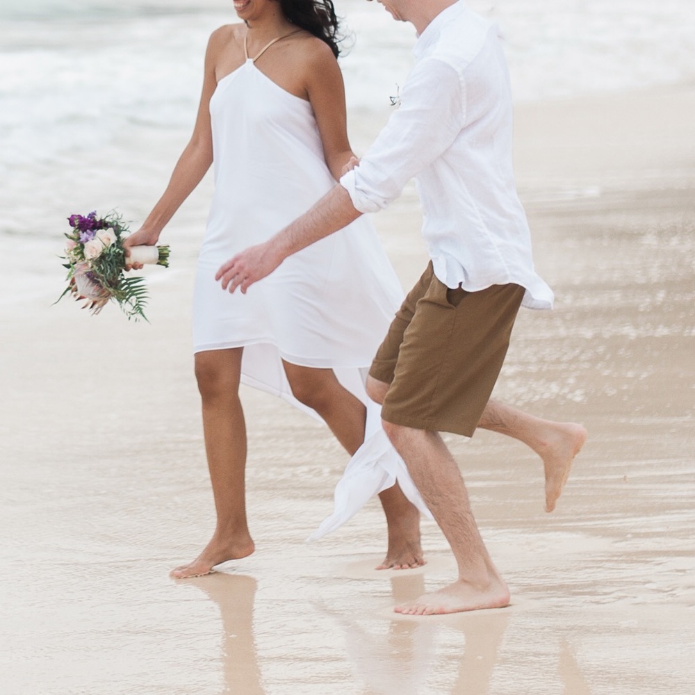 White high-low dress from Express